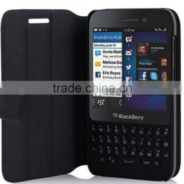 for Blackberry Q5 flip pu leather phone case