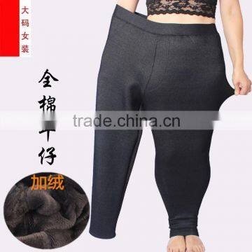 The winter of 2016 plus fertilizer increased size Leggings with large size women winter cashmere denim Leggings