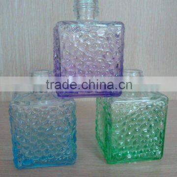 square painted perfume diffuser, reed diffuser painting bottle