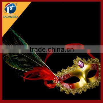 2015 yiwu factory wholesale cocktail party mask, masquerade masks, feather mask