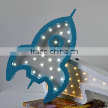 Rocket Night Light / Wooden Night light / Marquee led light / Wall Decor