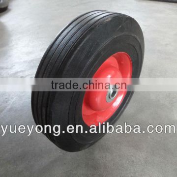 10 inch rubber powder wheel/metal rim solid rubber wheel for hand truck