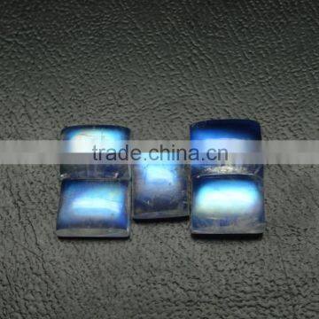 Rainbow Moonstone Full Blue Fire Cabochon, Rectangular Cut Stone , 6x8mm Cabs photo-4