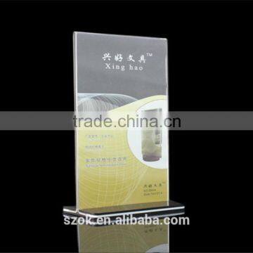 Desktop fashion design acrylic A4 advertising stand wholesale