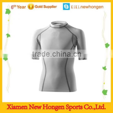 Custom Printed compression tshirt/plain white bodybuilding t- shirt/blank t-shirt