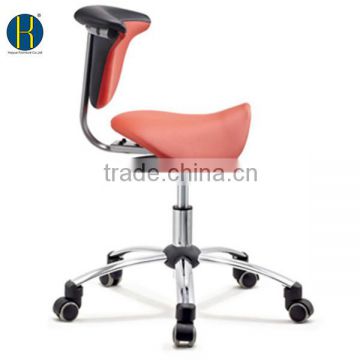 New Red PU Leather Ergonomic Dental Assistant Chair Saddle Shaped HY1033