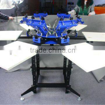 6 color 6 station carousel screen printing machine with mico registration