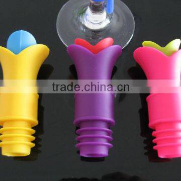 Assorted Lily Wine Pourer and Stoppers 2 functions in 1