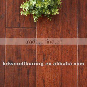 Stained handscraped American hickory multi-layer engineered wood flooring