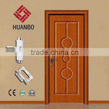 2015 Latest design decorative mdf pvc carved wood door wooden doors with handle