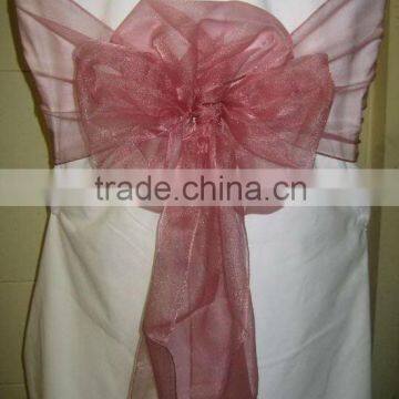 Plain Dyed Sparkle Organza Wedding Chair Sashes