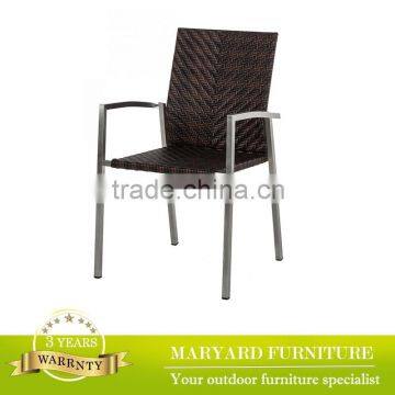Aluminum PE wicker dining chair for restaurant