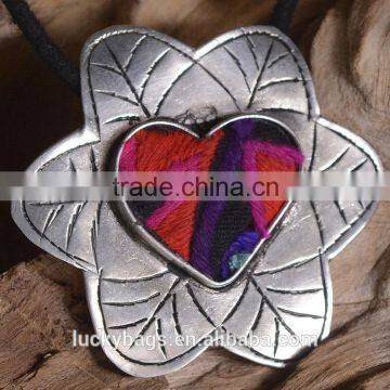JIXIU new arrival necklace pendant heart shape miao silver pendant vintage