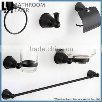 Contemporary Bathroom Designs ZInc Alloy Soft Feeling Wall-Mounted Bathroom Accessories 6pcs Set