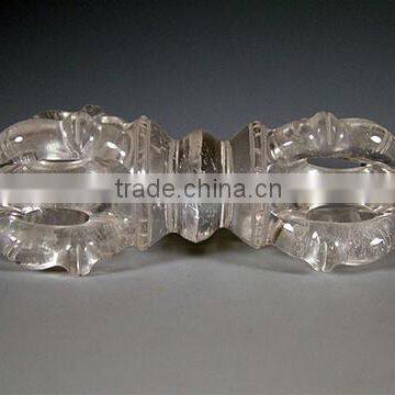 Crystal Quartz Dorje With Metal Plate