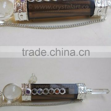 SMOKY QUARTZ CHAKRA HEALING STICK PENDULUM