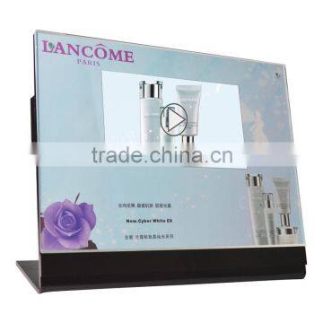 Acrylic counter display with 7/10 inch LCD screen for retail store/supermarket