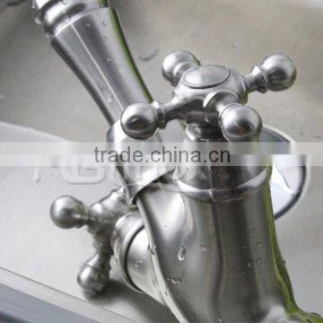 Classical Stainless Steel Double Handle Upper Kitchen Faucet for Hotel photo-3