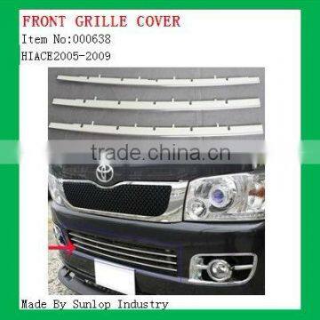 hiace body kit #000638 hiace front bumper grille cover chrome for hiace 2005 chrome front grille cover