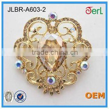 Handmade Accessories Women Brooch Big Peacock Shape Crystal Rhinestone Brooch photo-6