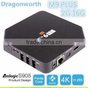 2016 new arrival ! M9 plus Amlogic S905 Quad-Core 64Bit 802.11a/b/g/n 2.4GHz,5GHz Tv Box Android 5.1 2G 16G with 4K set top box