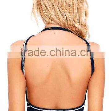 Hot Halter Crop Top Striped Women Sexi Top Got Your Back