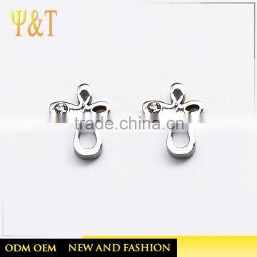 Wholesale stainless steel knot silver plated stud earrings for women