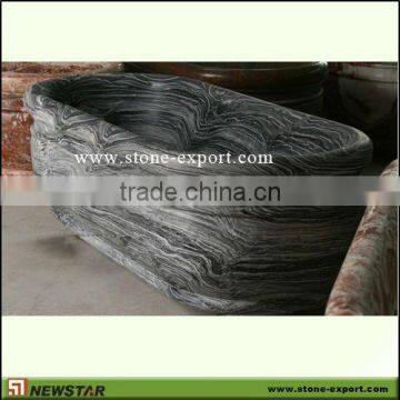 Fancy Black-veins Marble Bath tub