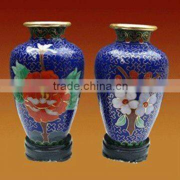 Enamel vase pair Cloisonne vase