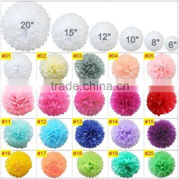 6" 8" 10" 12" 15" 20" Tissue Paper Pompoms Pom Poms Balls Wedding Party Decor