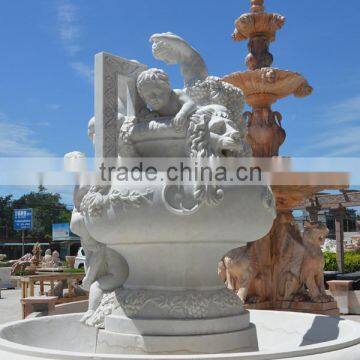 Outdoor Decorative White Marble Boys Water Fountain photo-2