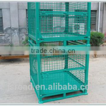 Industrial Foldable Heavy Duty Wire Bin Steel Mesh Container for sale