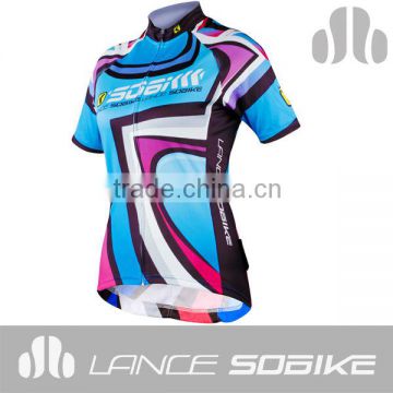 2013 New short-sleeve summer colorful girl cycling jersey