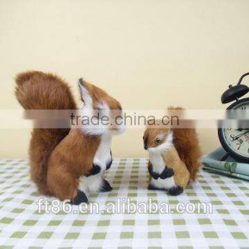 Handmade Real Fur Toy Animals Christmas Decoration Squirrel