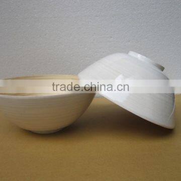 White Lacquer Outside Bamboo Bowl for Kitchenware From Leading Vietnam Company photo-4