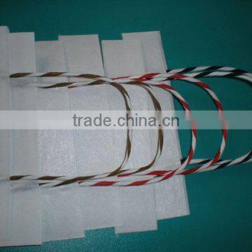 customized colourful twisted paper bag cord handle