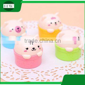 Portable Plastic Colorful Funny Child Cartoon Bear Double Pencil Sharpener photo-5