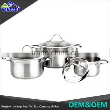 2016 Quality stainless steel cookware pot with satin polished non-stick coating cast iron cookware set