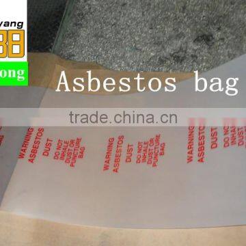 Asbestos clear plastic packaging bags