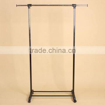 Single Garment Rack Grey Clothes Portable Hanging Rail Two Lockers Wheels photo-2