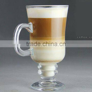 Haonai wholesale Irish Coffee Milk Latte Juice Goblet Cup Cafe Glassware Glass Mug