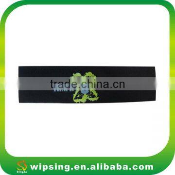 High stretch black headband with logo printing