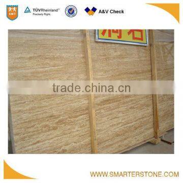 Wholesale china yellow travertine big slab decorative stone travertine