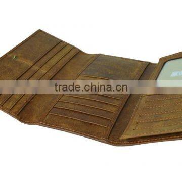 Promotion Gifts Crazy Horse Leather Long Credit Card Wallet Men With Coin Pocket photo-3