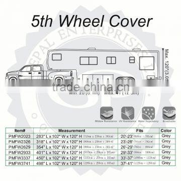 Deluxe 300D Polyester Waterproof Fifth Wheel Fiver Wheel Trailer Caravan Motorhome RV Cover photo-2