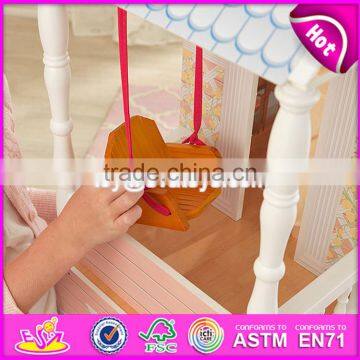 New Design Beautiful Princess Wooden Dollhouse for Children W06A218 photo-3