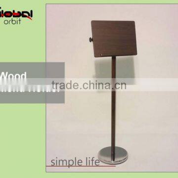 Adjustable restaurant table stand wood menu holder