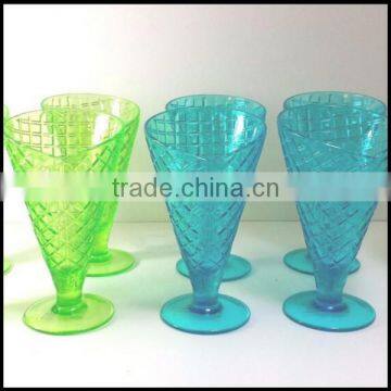 Neon Green Blue Plastic Waffle Cone Shaped Ice Cream Bowls cheap factory price,custom plastic ice cream bowls manufacturer