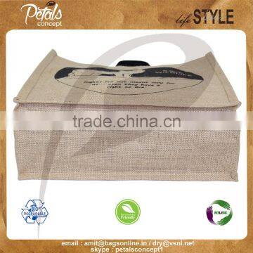 PP Laminated Jute Tote Bag With Cotton Web Handle photo-4