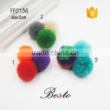 New products new style colorful baby garments decoration fur pom poms ball